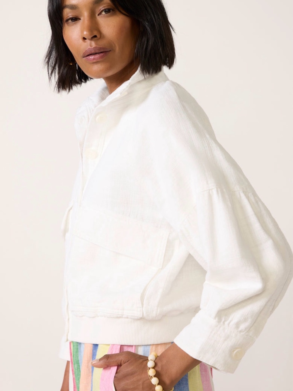Bobi Jayden textured bomber jacket